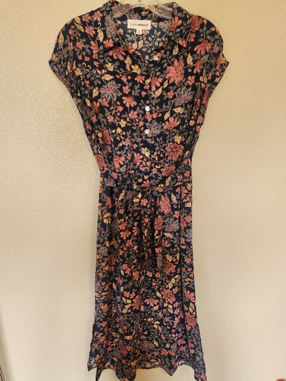Lucky Brand Collared Midi Dress, EUC
